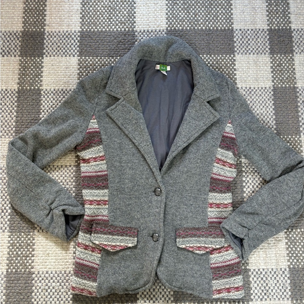 Anthropologie Ett Twa Blazer Medium Wool Blend Gray Button Up Jacket Ett:Twa